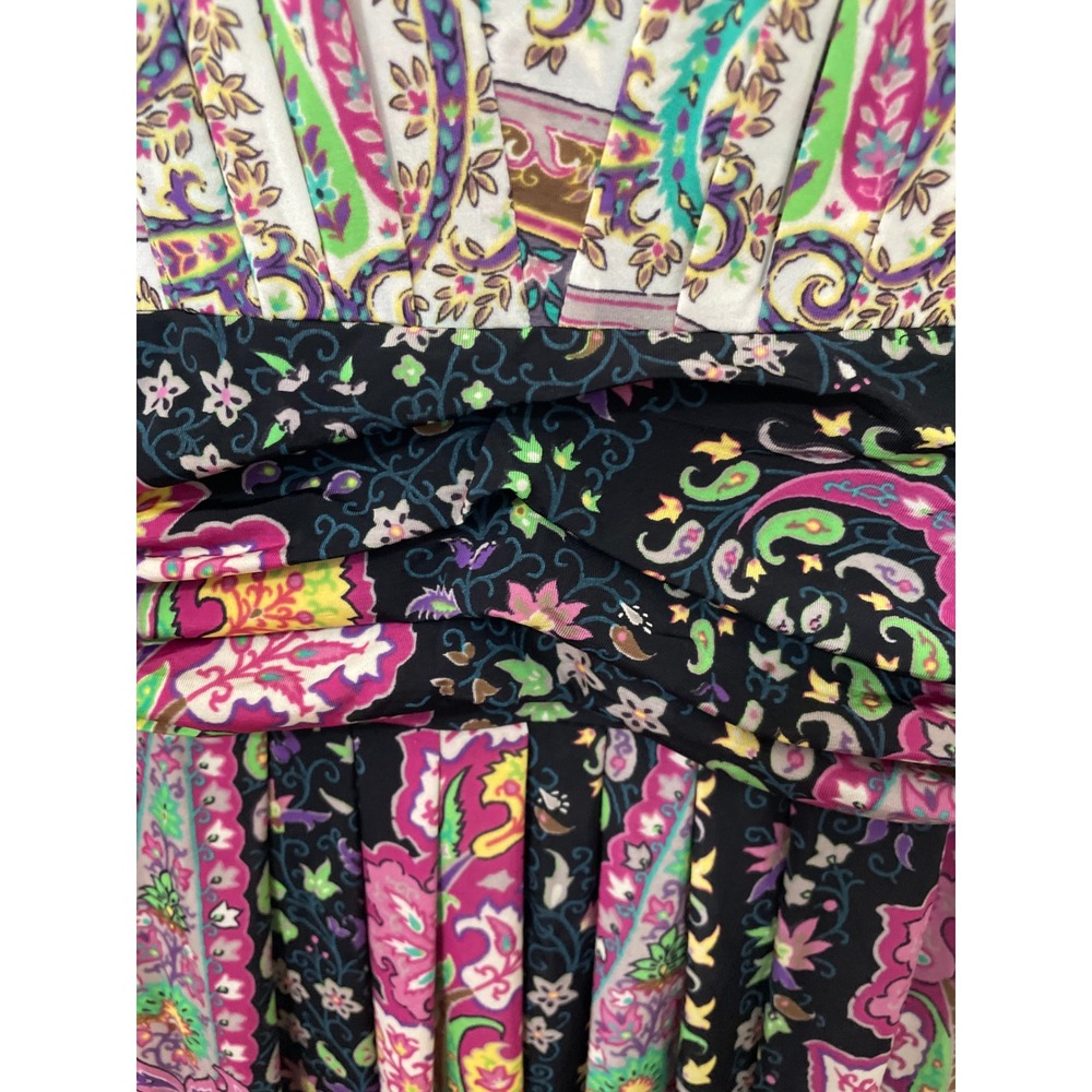 Etro Italy Paisley Stretch Jersey Midi Dress Multi Color Size IT 46 US 10 - Picture 6 of 11